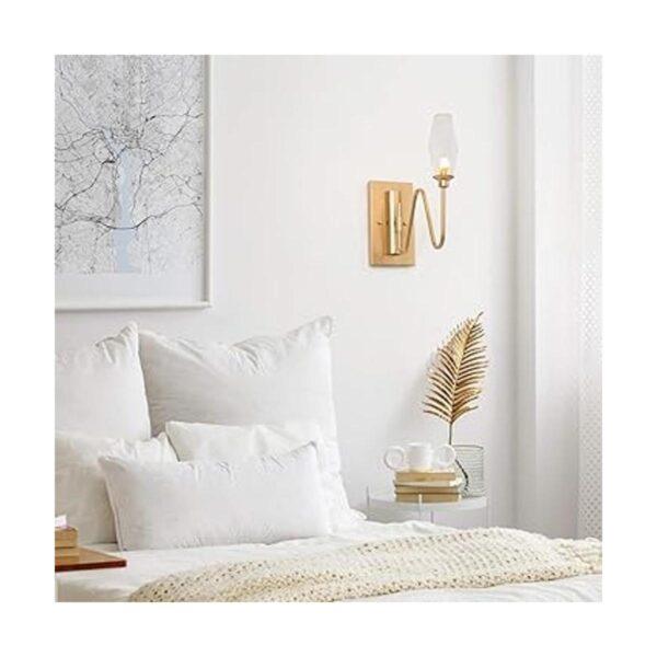 Luminaria de baño de oro 1 aplique de pared de luz