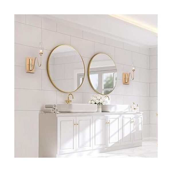 Luminaria de baño de oro 1 aplique de pared de luz