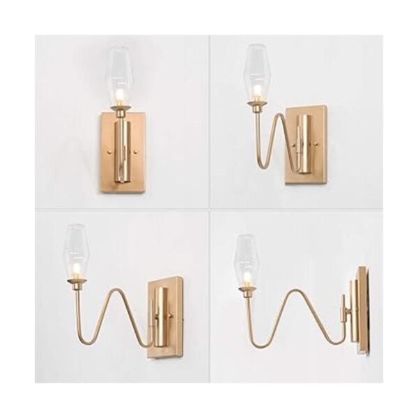 Luminaria de baño de oro 1 aplique de pared de luz