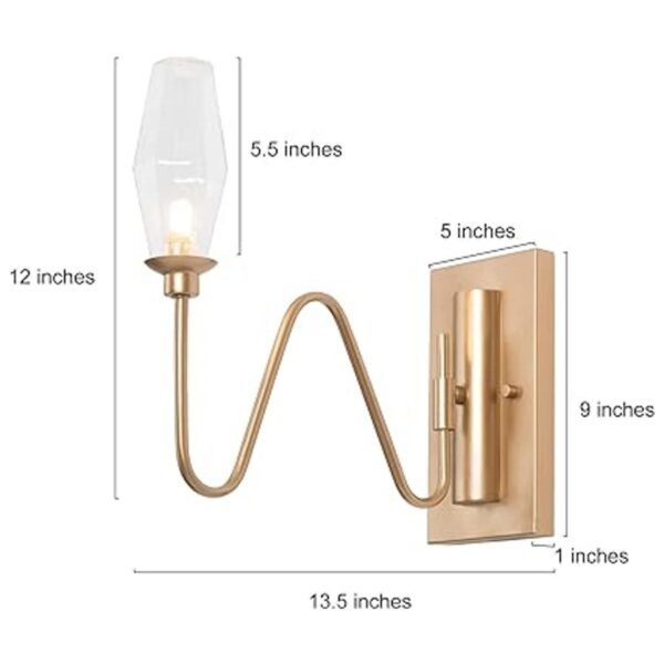 Luminaria de baño de oro 1 aplique de pared de luz