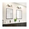 Lámparas de baño 2 apliques de pared negros claros con