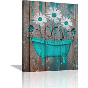 citari Decoración de baño rústica de color verde azulado y