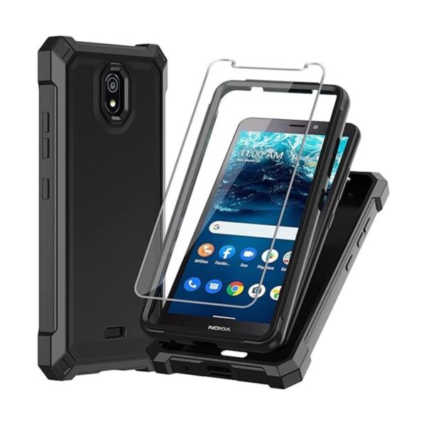 Funda para Nokia C100 con protector de pantalla de vidrio_1