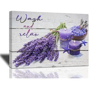 Arte de pared de baño cuadros de lavanda decoración de_1