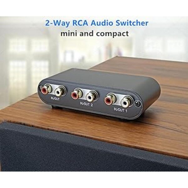 Caja divisora de interruptor de audio estéreo RCA de 2_2