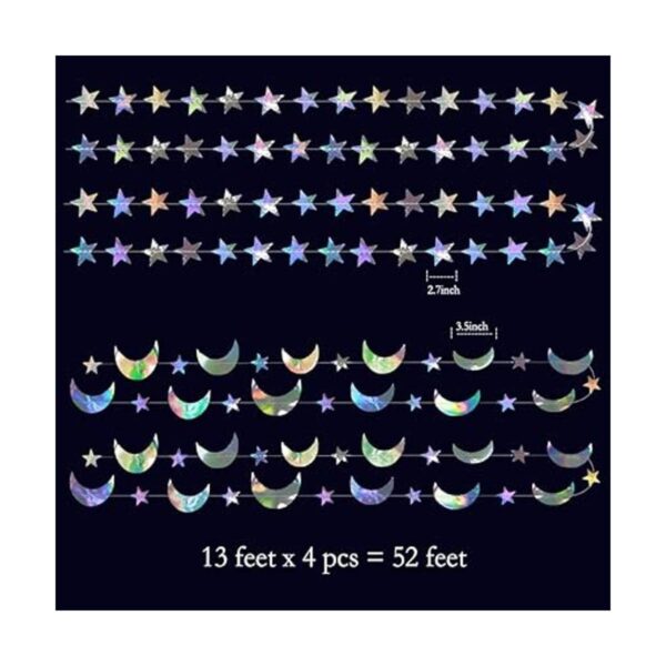 Guirnaldas iridiscentes de estrellas pequeñas y lunas_4