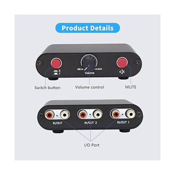 Caja divisora de interruptor de audio estéreo RCA de 2_4