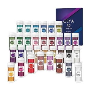 Ceya Juego de polvos de purpurina ultrafina de 32 colores_1
