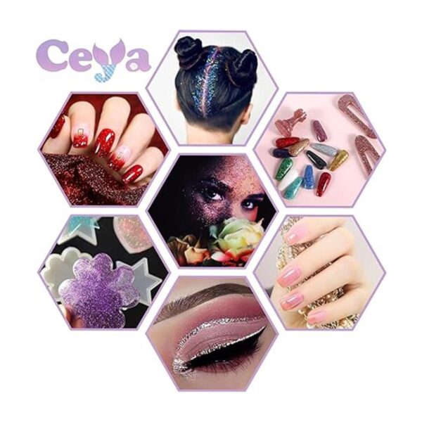 Ceya Juego de polvos de purpurina ultrafina de 32 colores_6