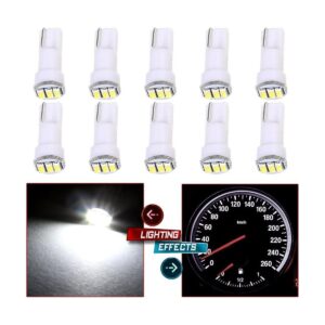 cciyu Paquete de 10 bombillas LED T5 73 Wedge 33014SMD_1