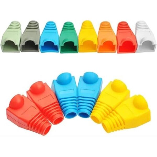 de plástico suave Ethernet Red Plug Ends Plug Conector_5