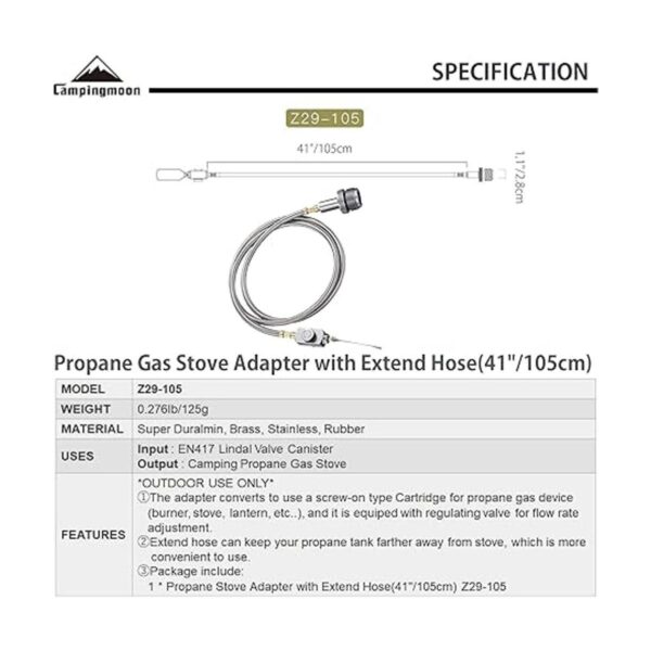 CAMPINGMOON Adaptador de estufa de gas propano para