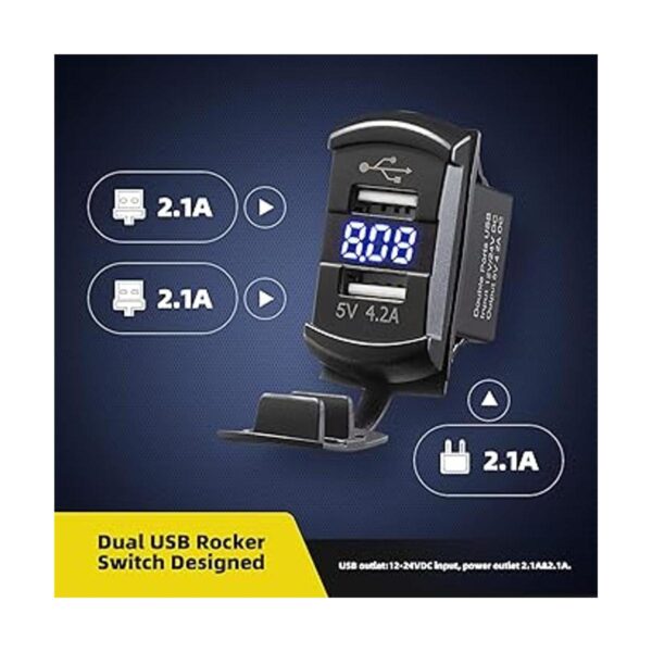 Caflower Interruptor basculante USB cargador de coche_2