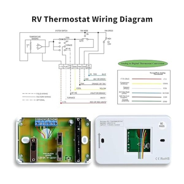 Briidea Termostato analógico de RV solo fríohorno_3
