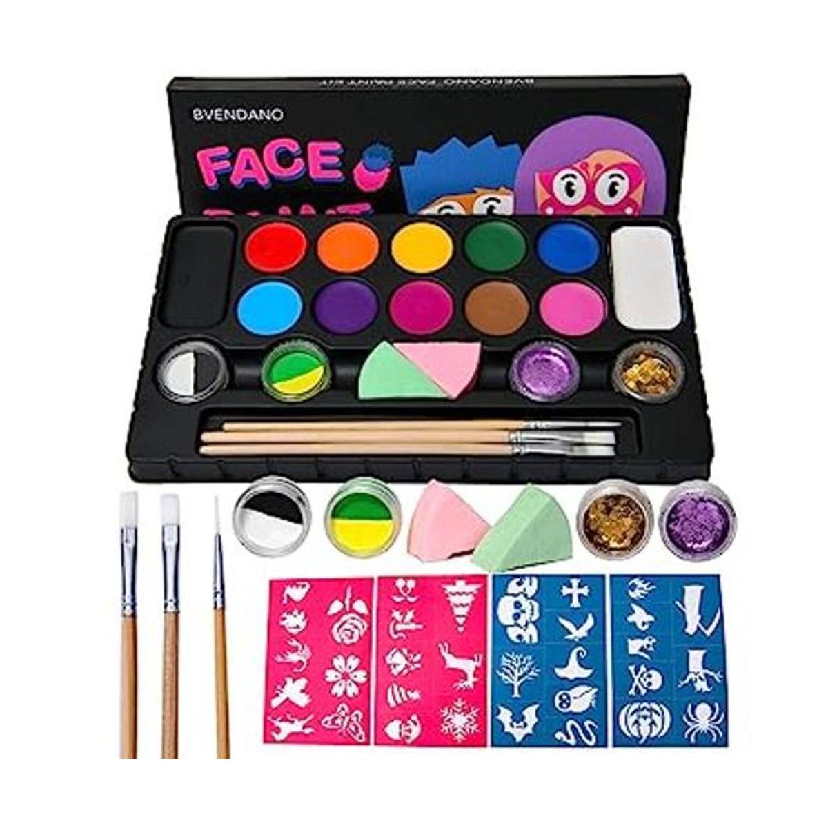 BVENDANO Kits de pintura facial para niños 12 grandes
