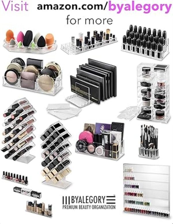 Algary Organizador de maquillaje acrílico con ranuras