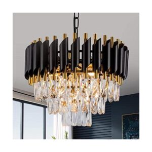 Brfaixla Candelabro de cristal negro dorado con 5 luces_1