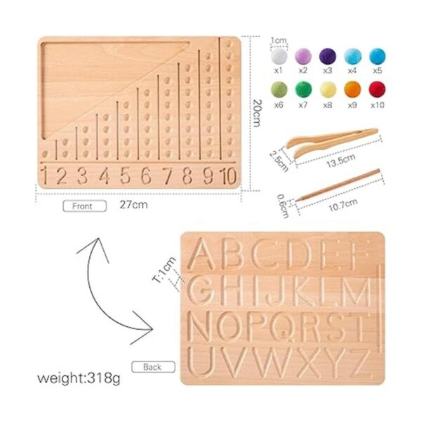 bopoobo Tablero de cuentas de madera de doble cara con_2