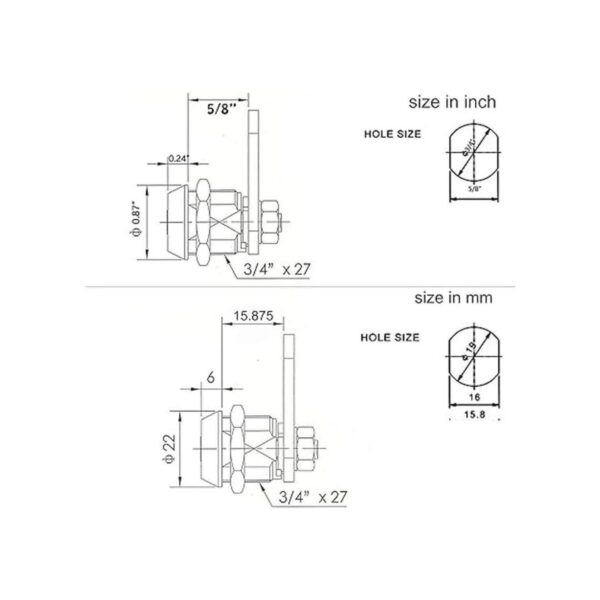 Homak Cerradura tubular de repuesto para caja de_2