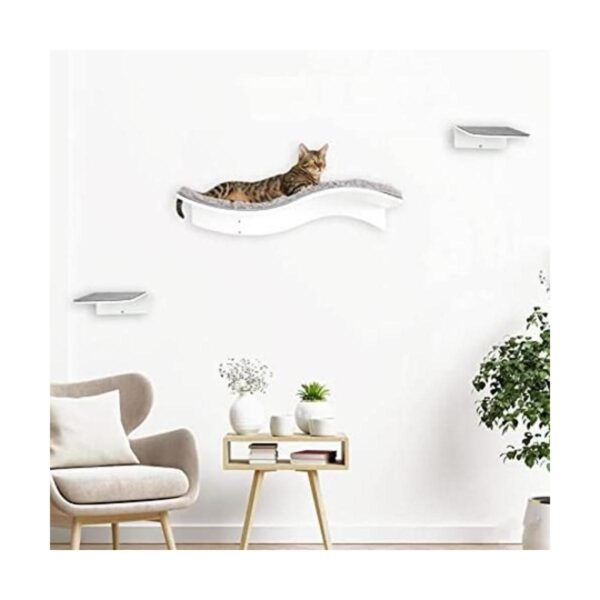 bqw Cat Shelf Wall Mounted Curved Cat Bed Furniture_1