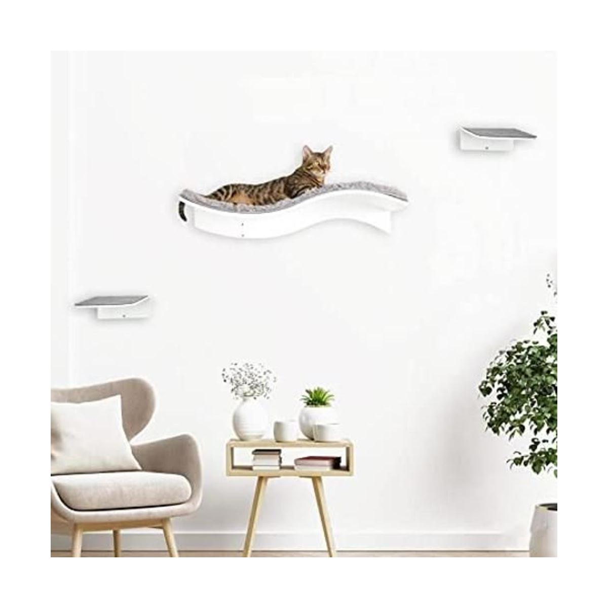 bqw Cat Shelf Wall Mounted Curved Cat Bed Furniture