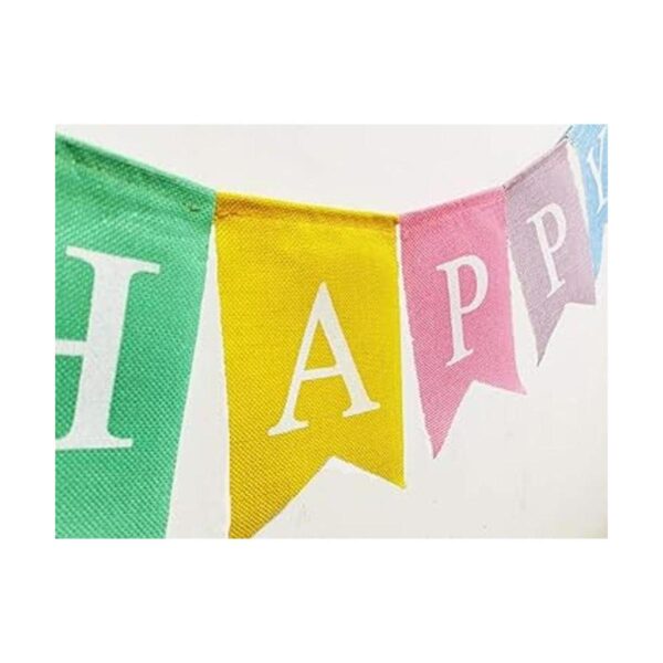 Cartel de feliz cumpleaños pancarta de arpillera_2