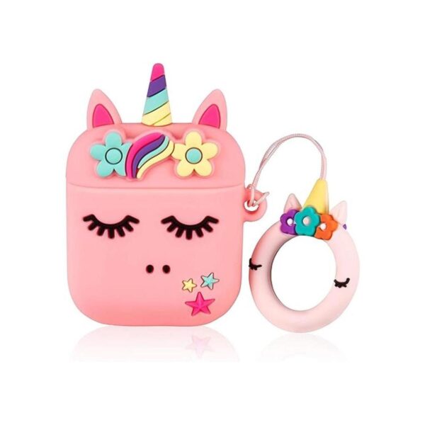 Besoar Funda de unicornio con diseño de flores para Airpod_3