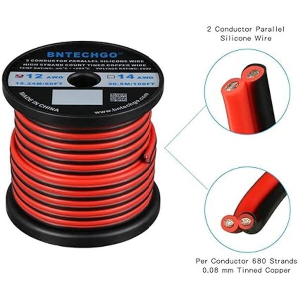 BNTECHGO Conductor paralelo de silicona de 2 cables_2