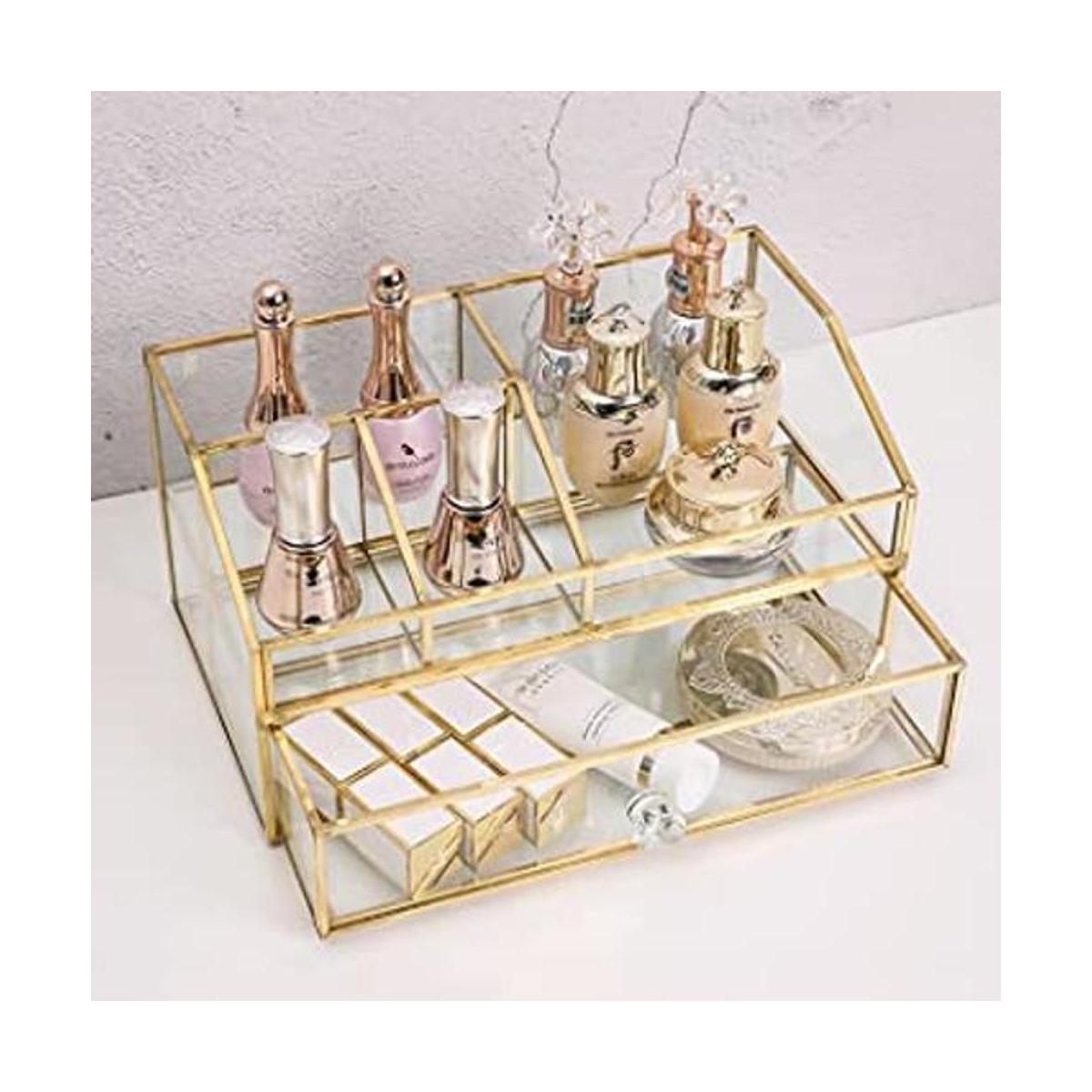 Soporte para brochas de maquillaje de cristal organizador