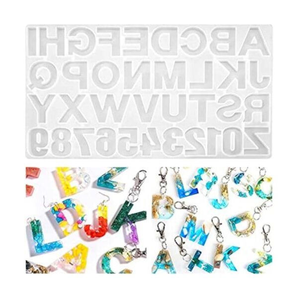 Moldes de resina del alfabeto de silicona joyería del