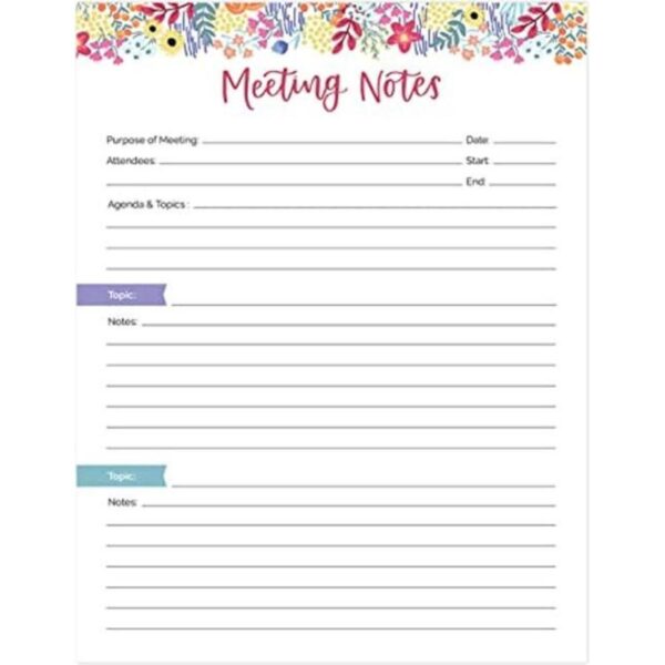 bloom daily planners Bloc de doble cara para reuniones de_1