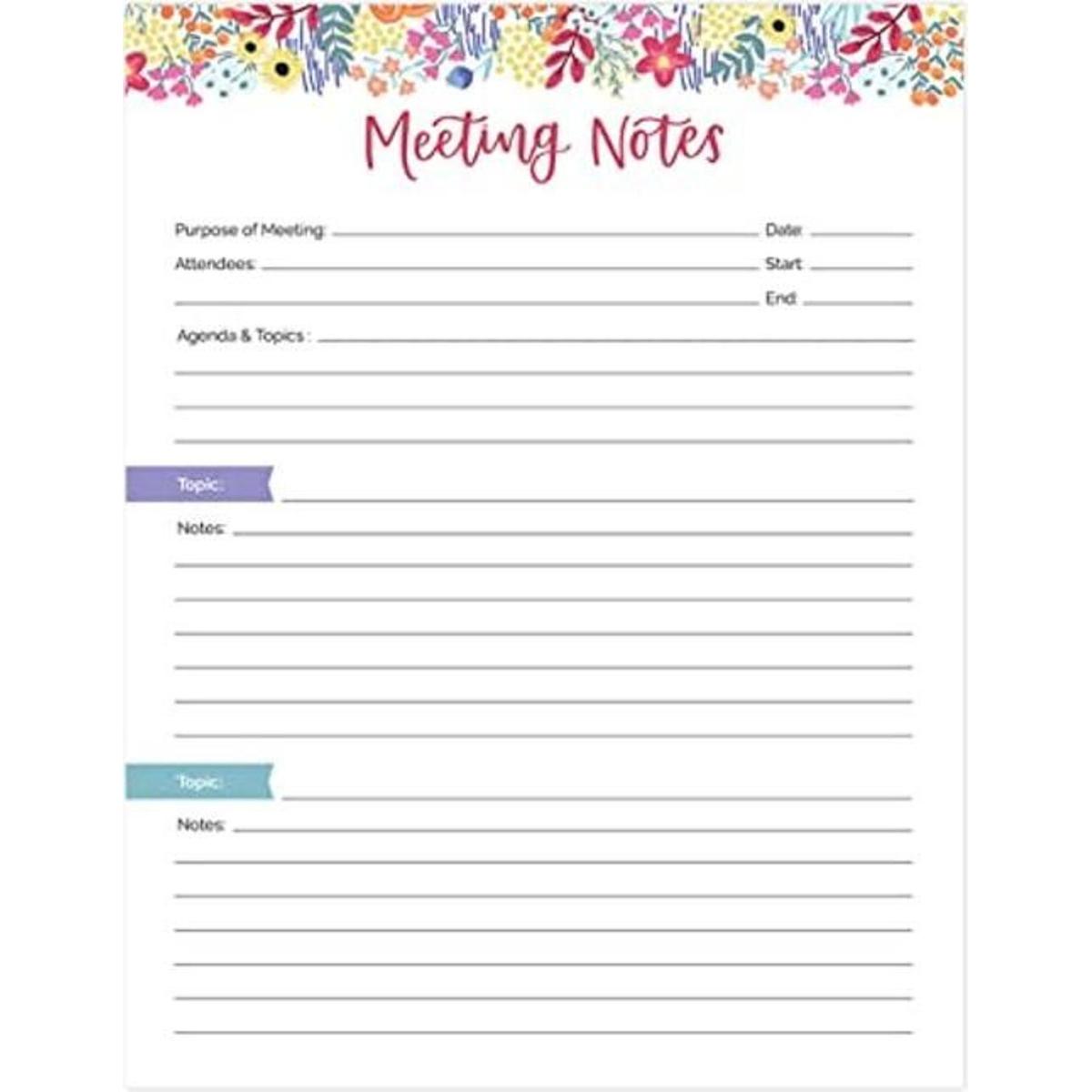bloom daily planners Bloc de doble cara para reuniones de