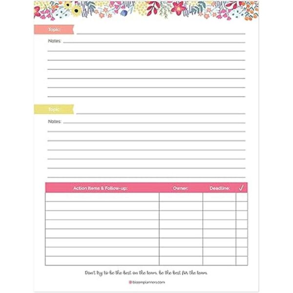 bloom daily planners Bloc de doble cara para reuniones de_2
