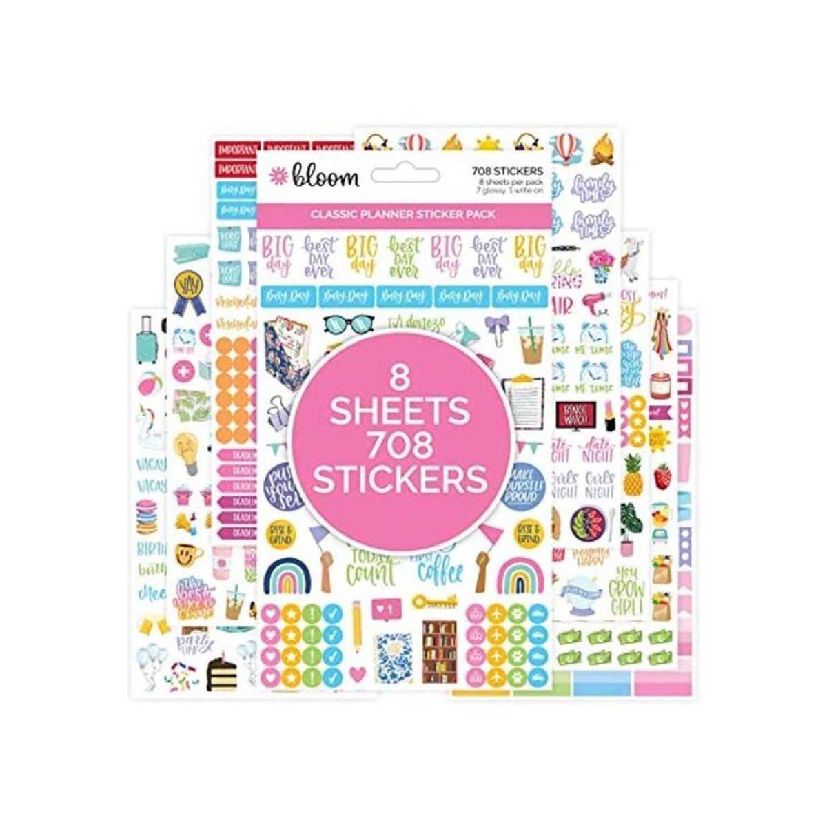 bloom daily planners Hojas de adhesivos clásicos para