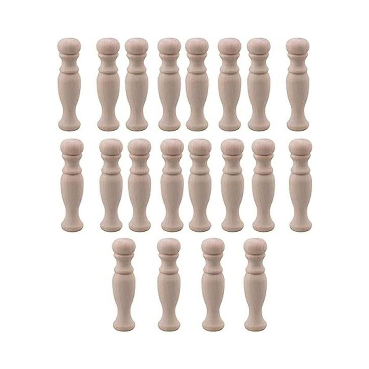 Mxfans 20 husillos decorativos de madera sin terminar para