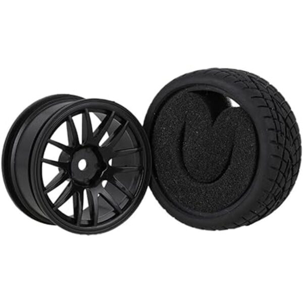 Mxfans Llantas hexagonales de plástico negro de 0.472 in_4