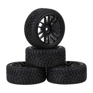 Mxfans Llantas hexagonales de plástico negro de 0.472 in_1