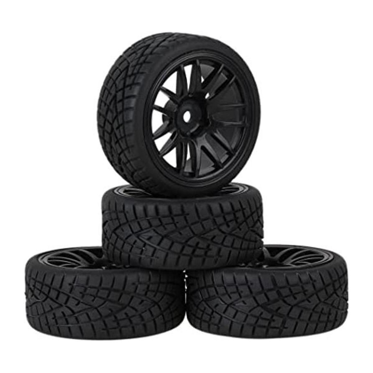 Mxfans Llantas hexagonales de plástico negro de 0.472 in