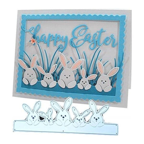 Conejo de Pascua Familia de Metal Die Cuts Pascua Casa