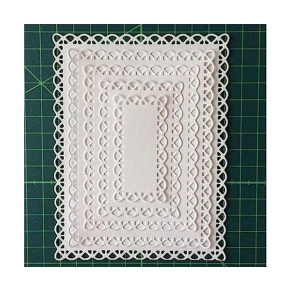 5 unidsset de encaje rectangular marco de metal_1