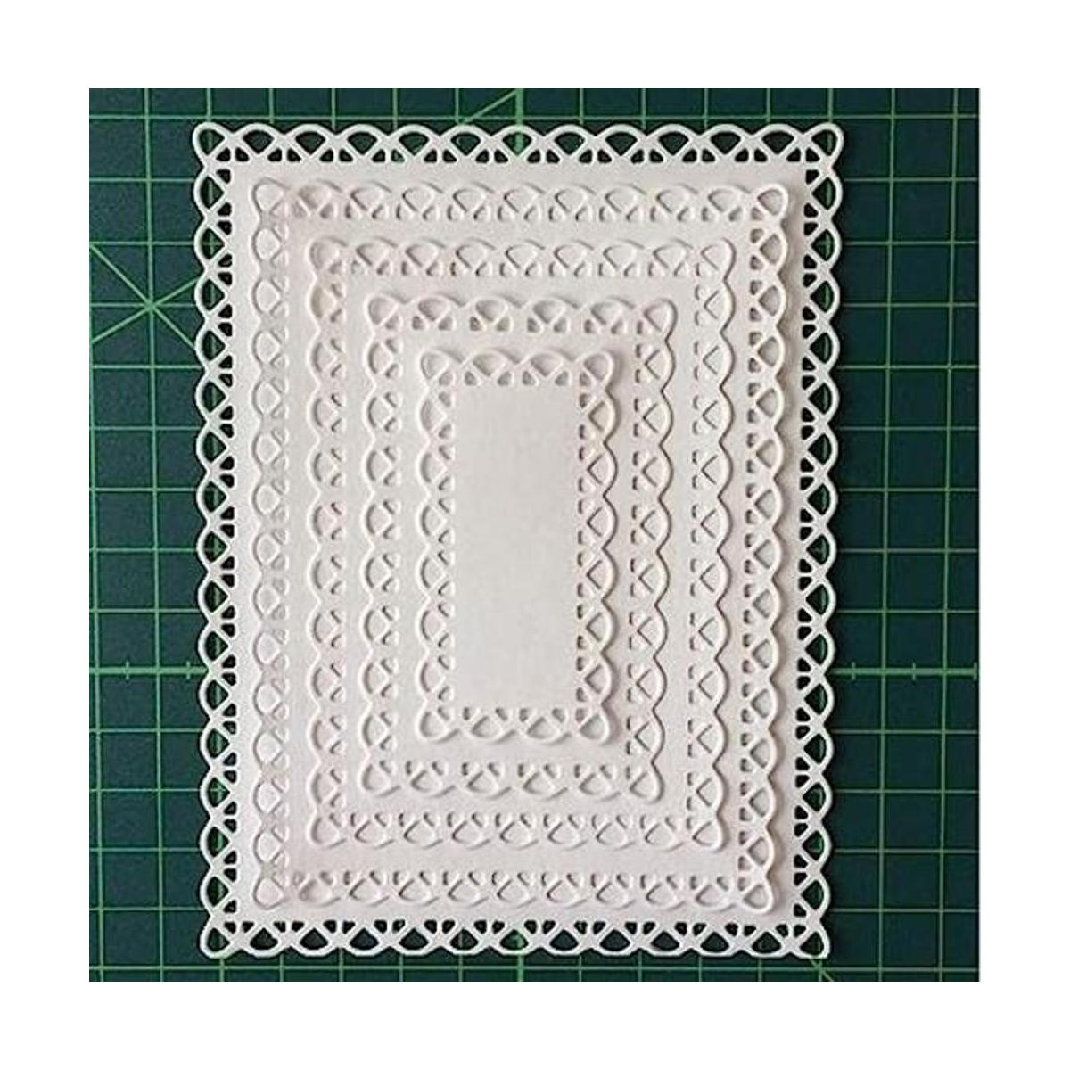 5 unidsset de encaje rectangular marco de metal