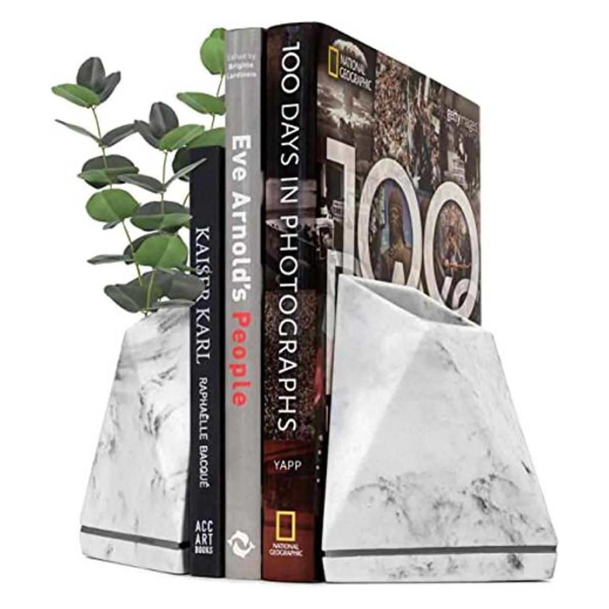 BDECOR Sujetalibros decorativos estilo mármol