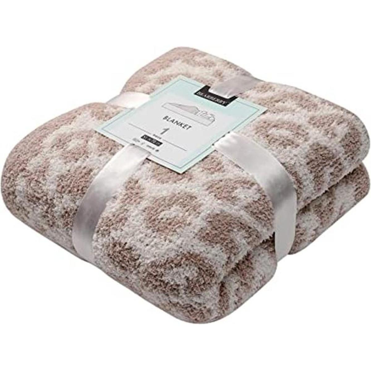 Bearberry Manta de microfibra tejida con estampado de