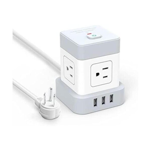 Regleta de alimentación con enchufe plano USB Baykul cubo_1