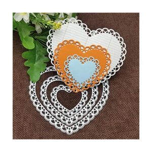4 piezas de encaje en forma de corazón de metal