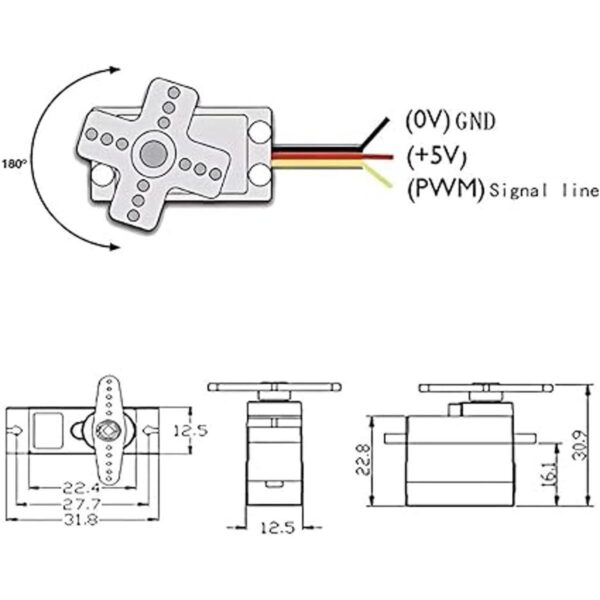 10 unids SG90 0.32 oz micro servos para RC robot_4