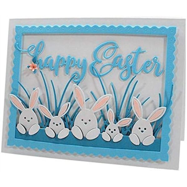 Conejo de Pascua Familia de Metal Die Cuts Pascua Casa