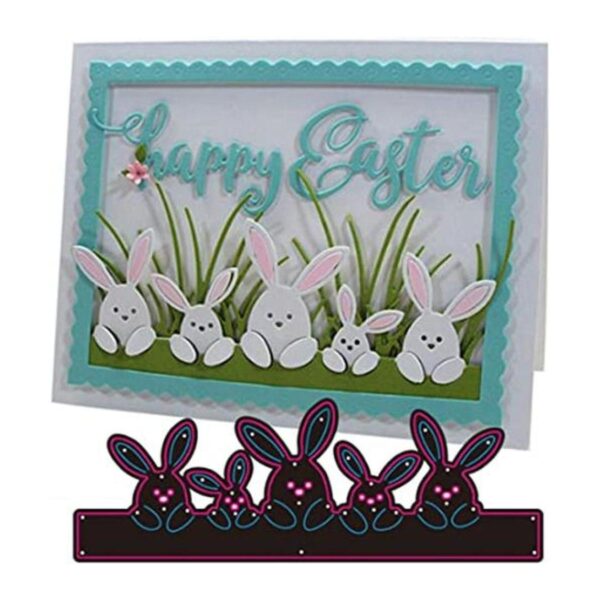 Conejo de Pascua Familia de Metal Die Cuts Pascua Casa