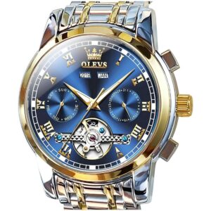 OLEVS Relojes automáticos mecánicos Tourbillon de acero_1