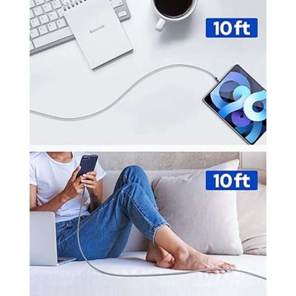 Paquete de 2 10 pies Cable USB C a USB C cable PD de_2
